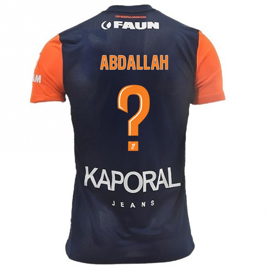 Kids Football Ikrame Abdallah #0 Navy Blue Orange Home Jersey 2024/25 T-Shirt Za