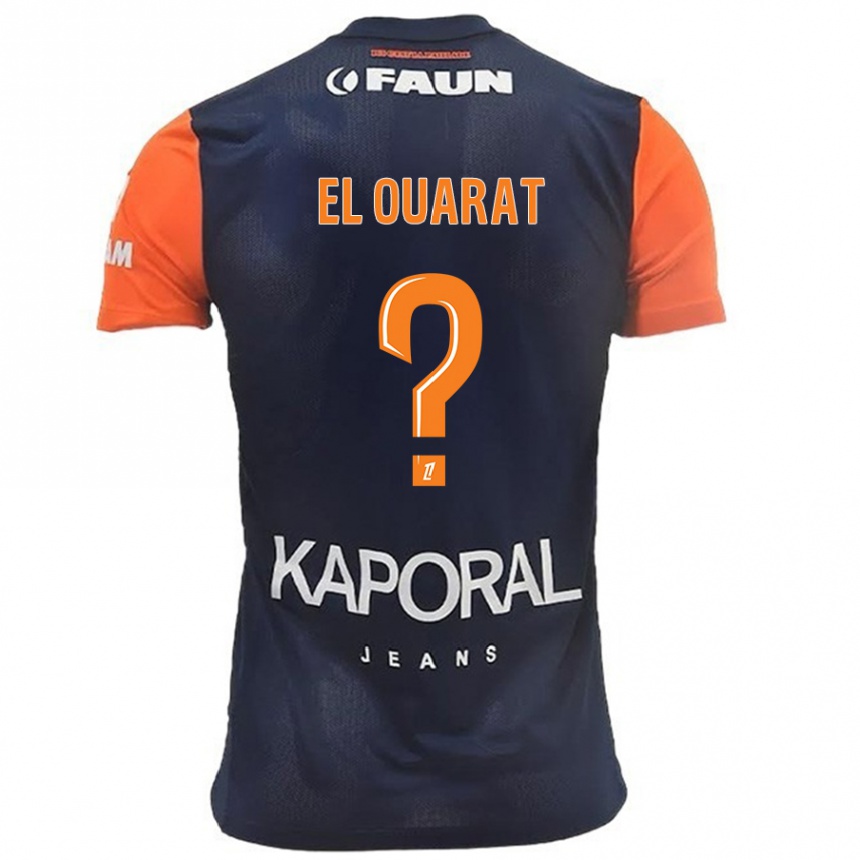 Kids Football Adam El Ouarat #0 Navy Blue Orange Home Jersey 2024/25 T-Shirt Za