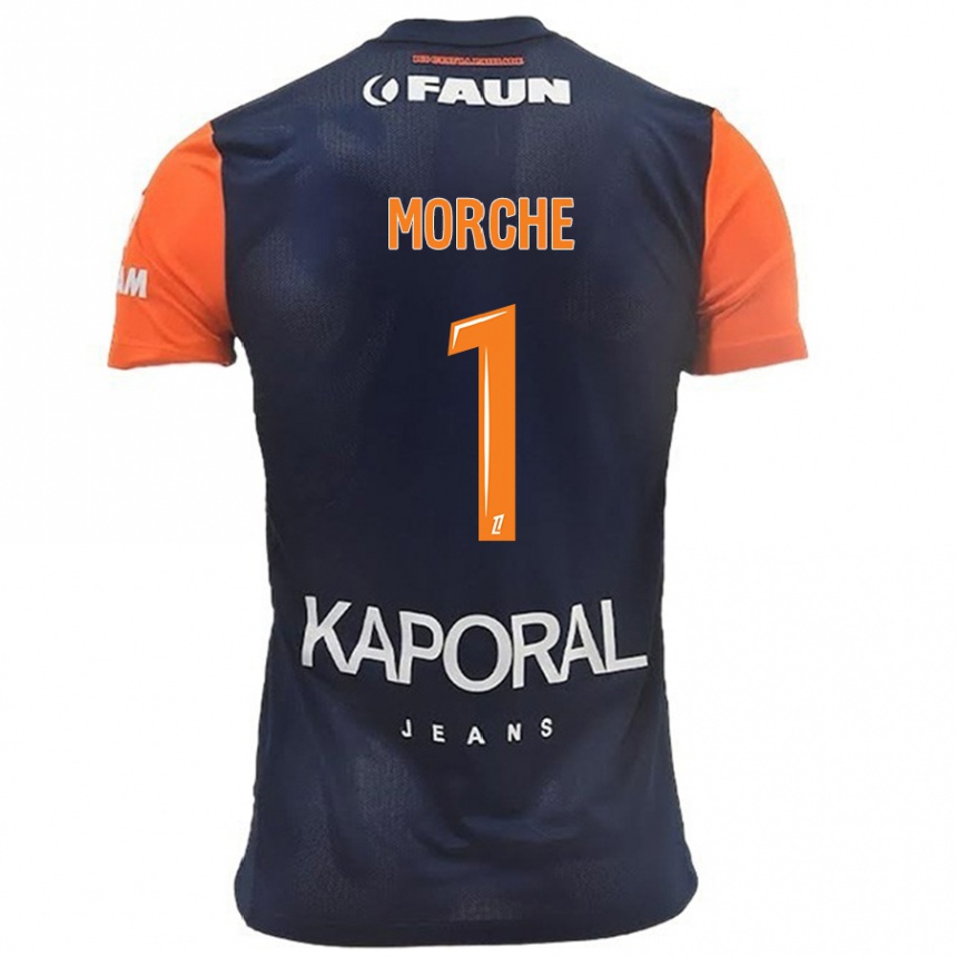 Kids Football Cosette Morché #1 Navy Blue Orange Home Jersey 2024/25 T-Shirt Za