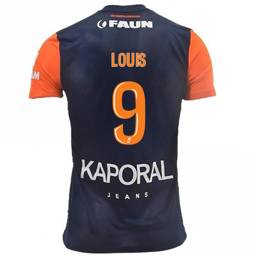 Kids Football Kethna Louis #9 Navy Blue Orange Home Jersey 2024/25 T-Shirt Za