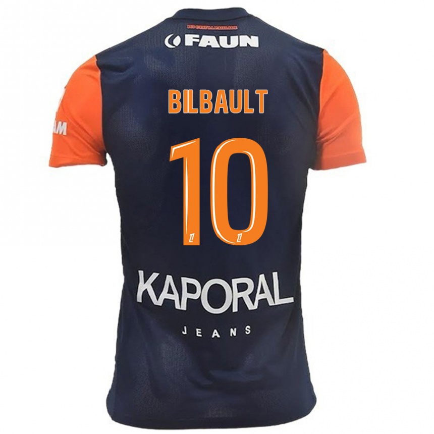 Kids Football Charlotte Bilbault #10 Navy Blue Orange Home Jersey 2024/25 T-Shirt Za