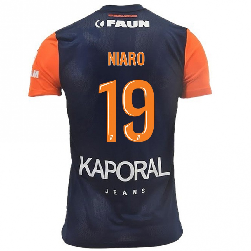 Kids Football Esther Mbakem-Niaro #19 Navy Blue Orange Home Jersey 2024/25 T-Shirt Za