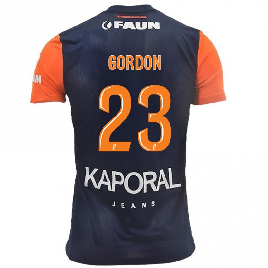 Kids Football Sh'nia Gordon #23 Navy Blue Orange Home Jersey 2024/25 T-Shirt Za