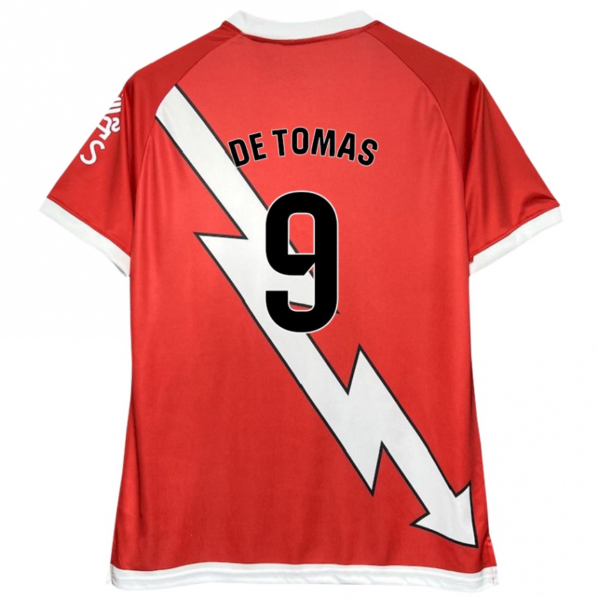 Kids Football Raúl De Tomás #9 White Red Home Jersey 2024/25 T-Shirt Za