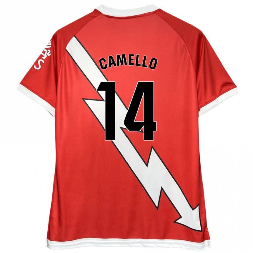 Kids Football Sergio Camello #14 White Red Home Jersey 2024/25 T-Shirt Za