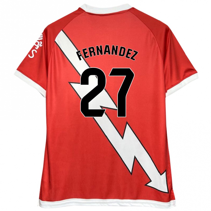 Kids Football Pelayo Fernandez #27 White Red Home Jersey 2024/25 T-Shirt Za