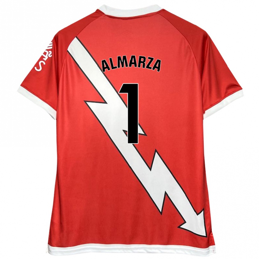 Kids Football Ana Almarza Garrido #1 White Red Home Jersey 2024/25 T-Shirt Za