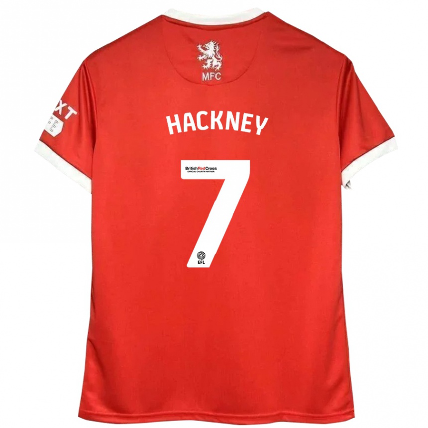 Kids Football Hayden Hackney #7 Red White Home Jersey 2024/25 T-Shirt Za