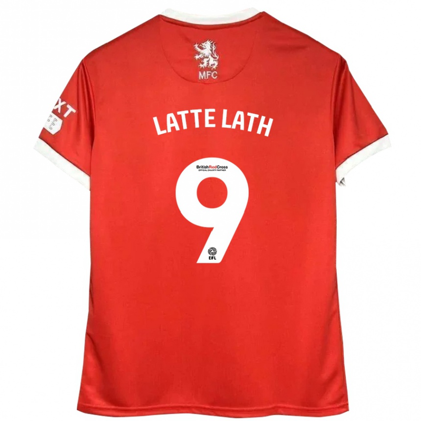 Kids Football Emmanuel Latte Lath #9 Red White Home Jersey 2024/25 T-Shirt Za