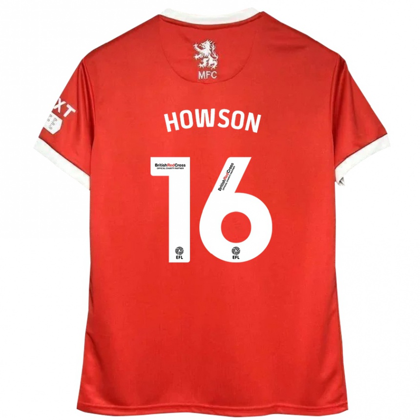 Kids Football Jonathan Howson #16 Red White Home Jersey 2024/25 T-Shirt Za