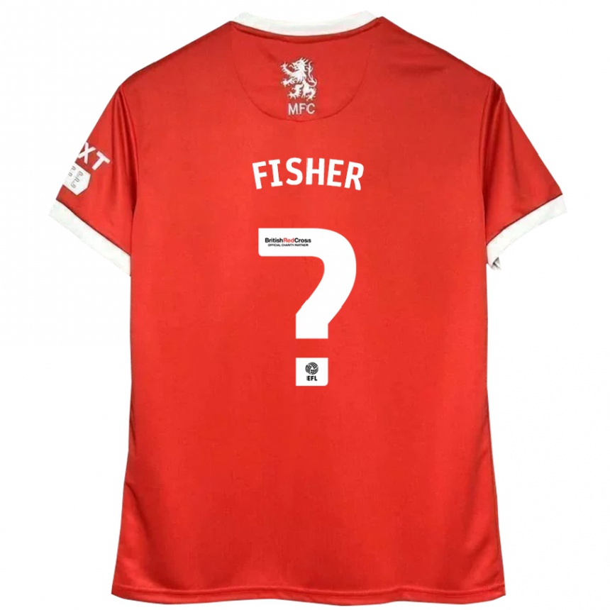 Kids Football Nathan Fisher #0 Red White Home Jersey 2024/25 T-Shirt Za