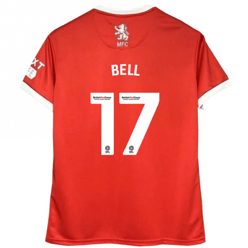 Kids Football Millie Bell #17 Red White Home Jersey 2024/25 T-Shirt Za