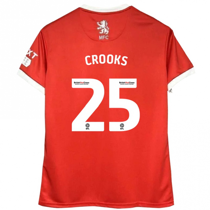 Kids Football Matt Crooks #25 Red White Home Jersey 2024/25 T-Shirt Za