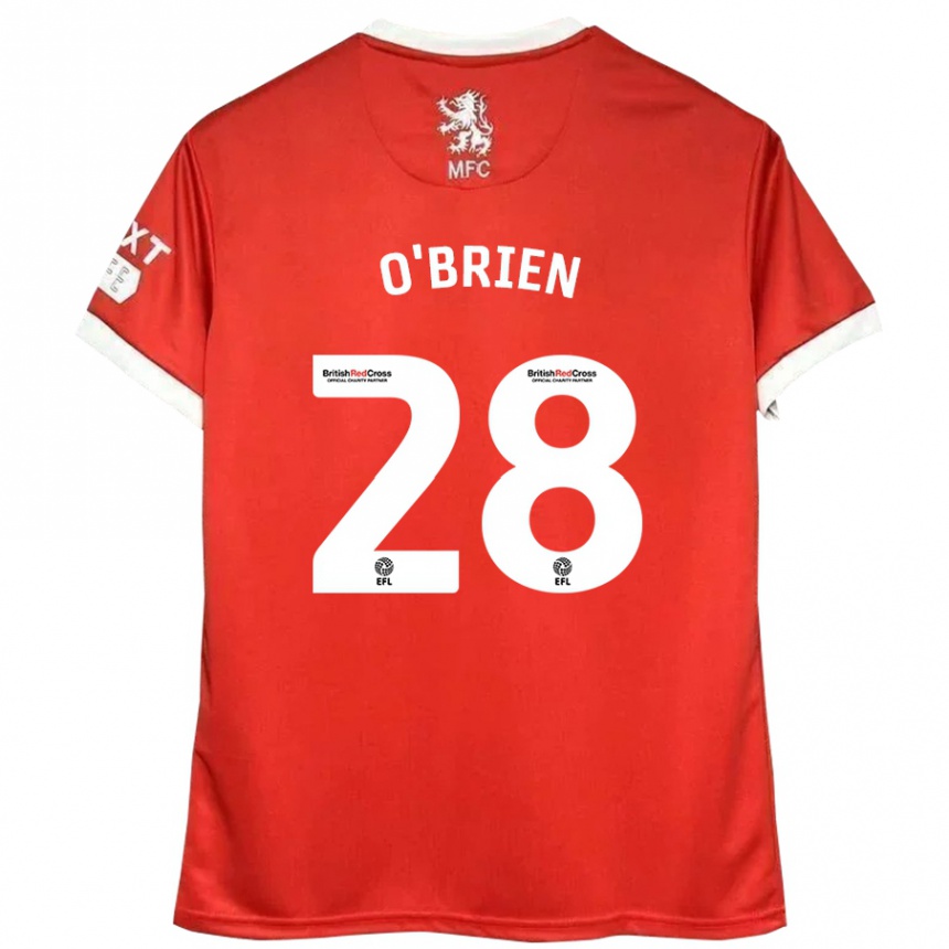 Kids Football Lewis O'brien #28 Red White Home Jersey 2024/25 T-Shirt Za