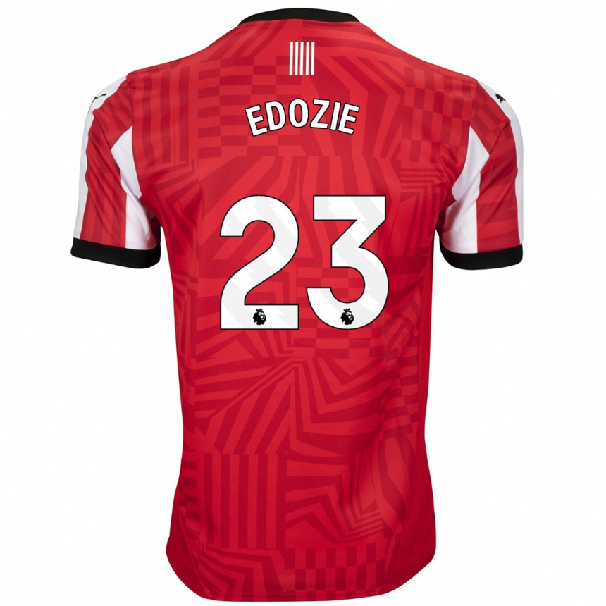 Kids Football Samuel Edozie #23 Red White Home Jersey 2024/25 T-Shirt Za