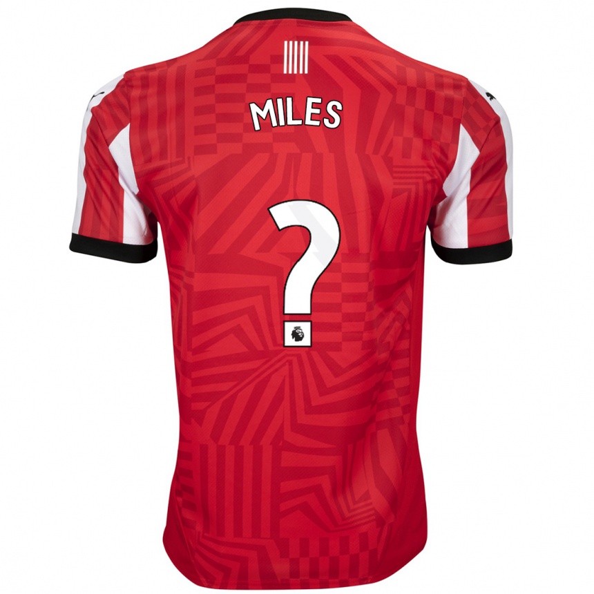 Kids Football Harrison Miles #0 Red White Home Jersey 2024/25 T-Shirt Za