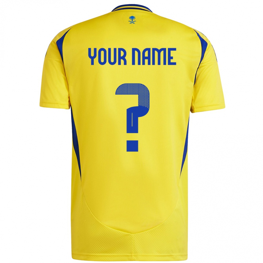 Kids Football Your Name #0 Yellow Blue Home Jersey 2024/25 T-Shirt Za