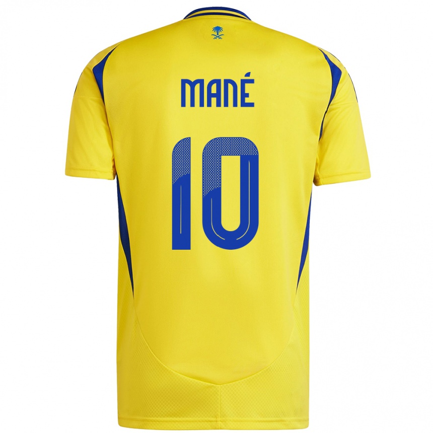 Kids Football Sadio Mane #10 Yellow Blue Home Jersey 2024/25 T-Shirt Za