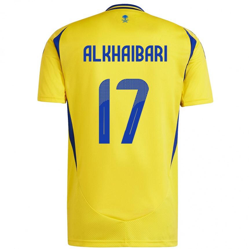 Kids Football Abdullah Al-Khaibari #17 Yellow Blue Home Jersey 2024/25 T-Shirt Za