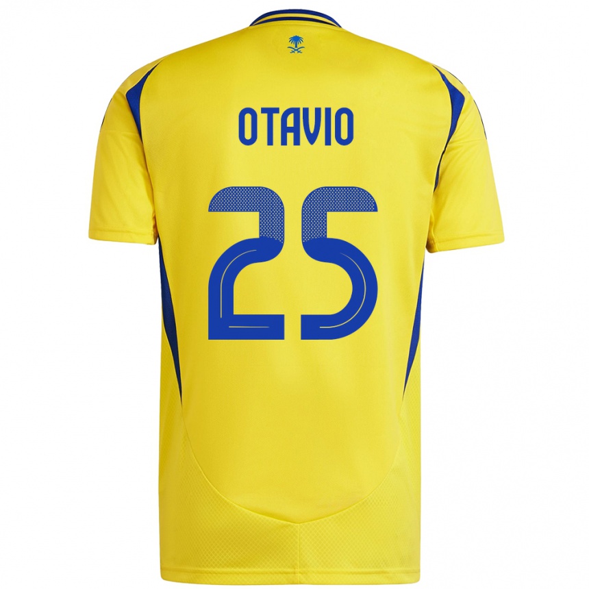 Kids Football Otavio #25 Yellow Blue Home Jersey 2024/25 T-Shirt Za