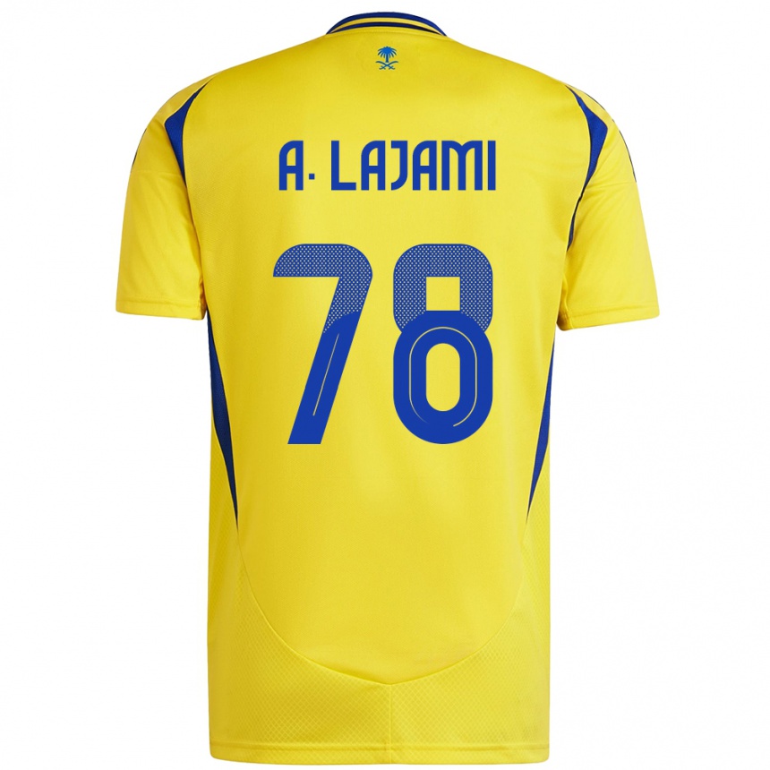 Kids Football Ali Lajami #78 Yellow Blue Home Jersey 2024/25 T-Shirt Za