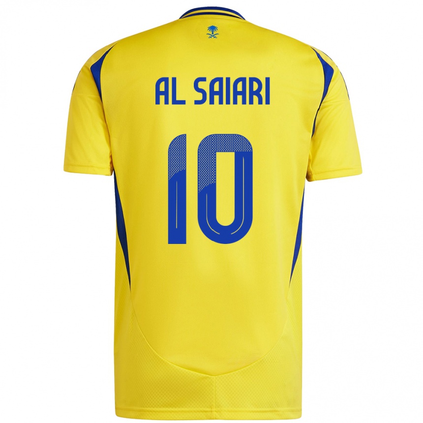 Kids Football Mubarkh Al-Saiari #10 Yellow Blue Home Jersey 2024/25 T-Shirt Za