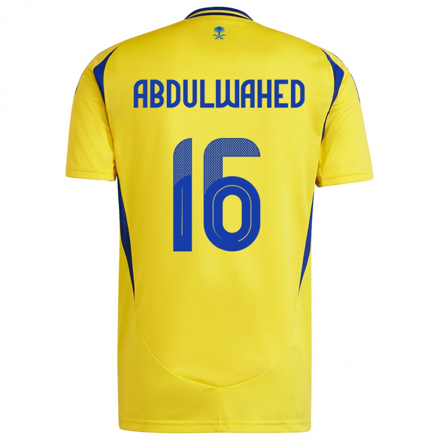 Kids Football Ghader Abdulwahed #16 Yellow Blue Home Jersey 2024/25 T-Shirt Za