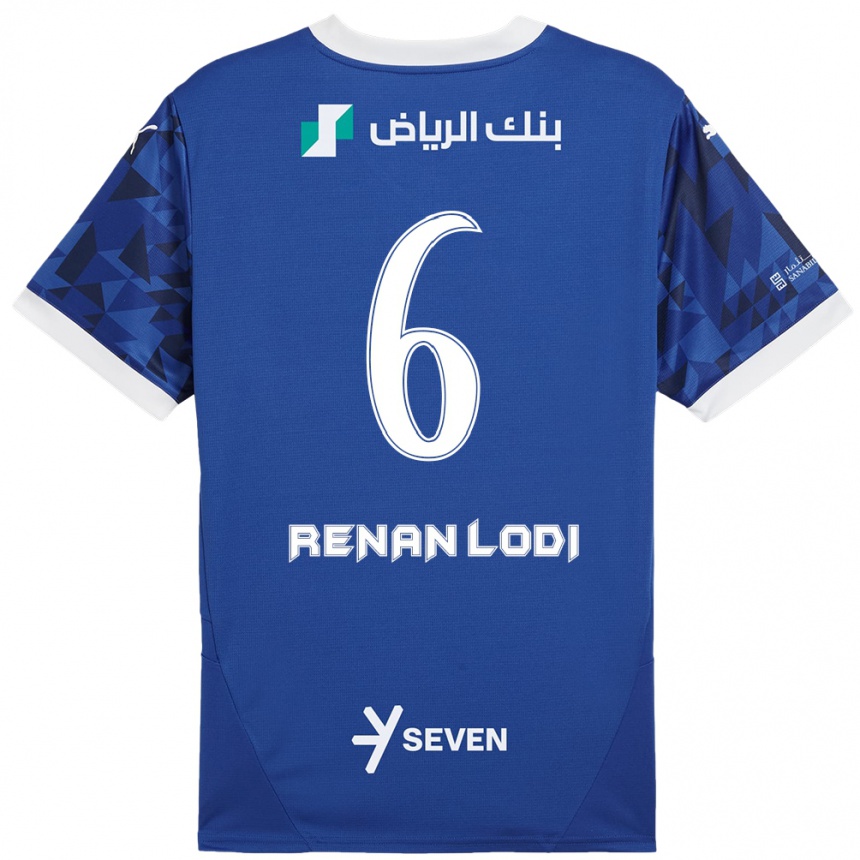 Kids Football Renan Lodi #6 Dark Blue White Home Jersey 2024/25 T-Shirt Za