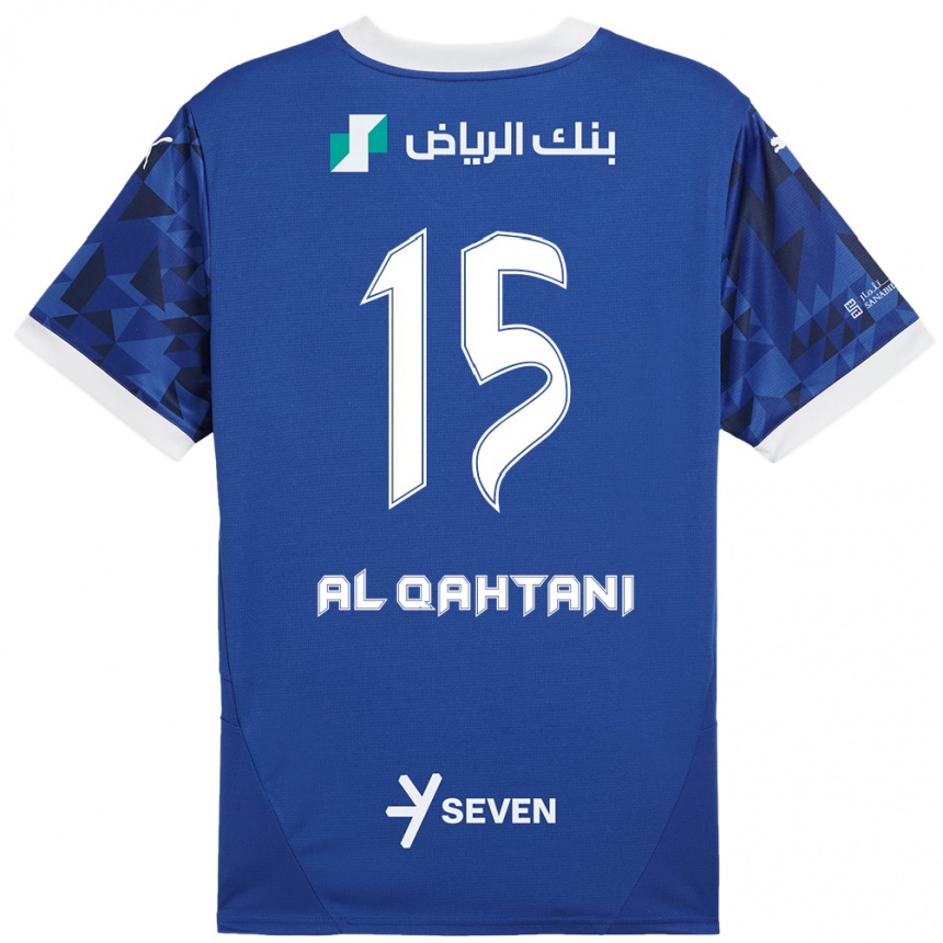 Kids Football Mohammed Al-Qahtani #15 Dark Blue White Home Jersey 2024/25 T-Shirt Za