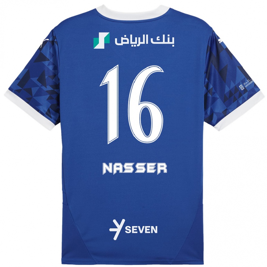 Kids Football Nasser Al-Dawsari #16 Dark Blue White Home Jersey 2024/25 T-Shirt Za