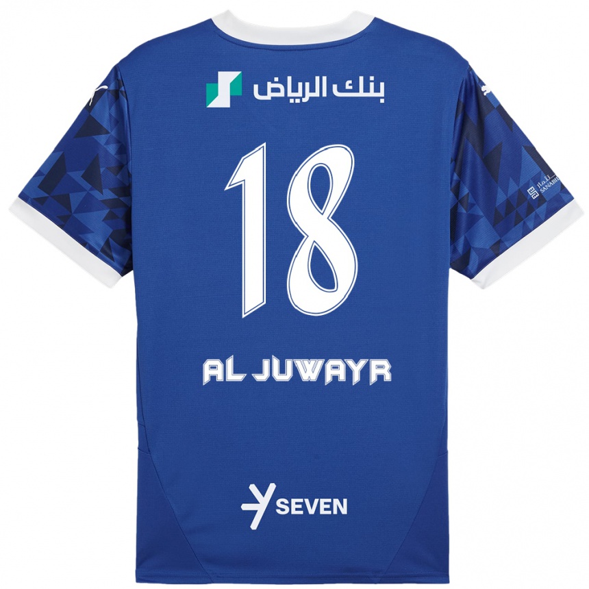 Kids Football Musab Al-Juwayr #18 Dark Blue White Home Jersey 2024/25 T-Shirt Za