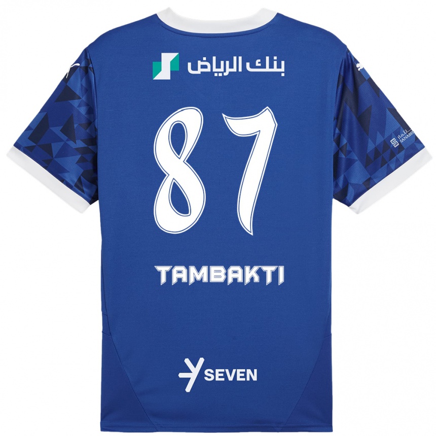 Kids Football Hassan Tambakti #87 Dark Blue White Home Jersey 2024/25 T-Shirt Za