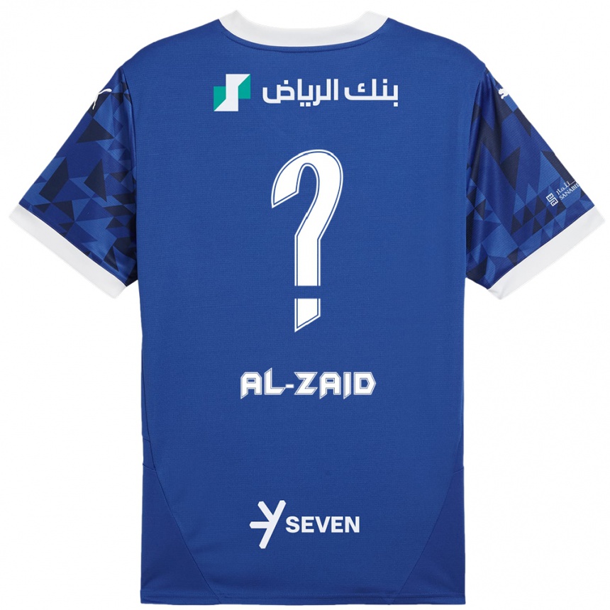 Kids Football Suhayb Al-Zaid #0 Dark Blue White Home Jersey 2024/25 T-Shirt Za