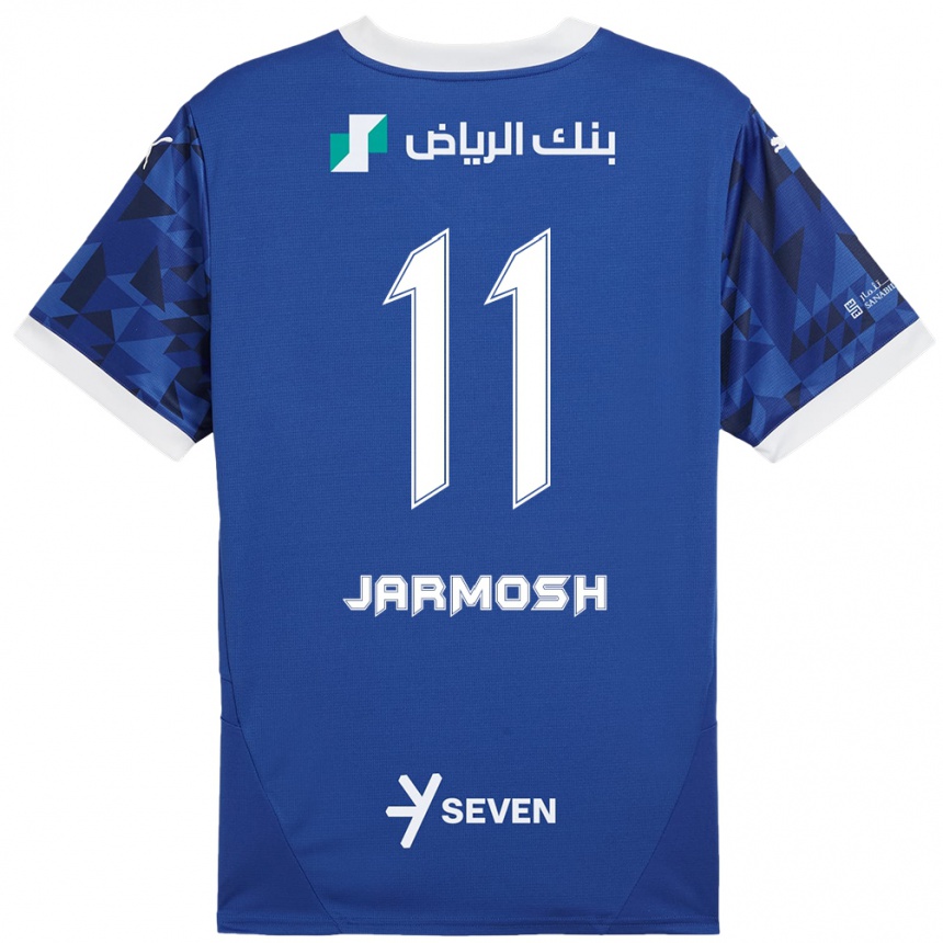 Kids Football Abdulaziz Jarmosh #11 Dark Blue White Home Jersey 2024/25 T-Shirt Za