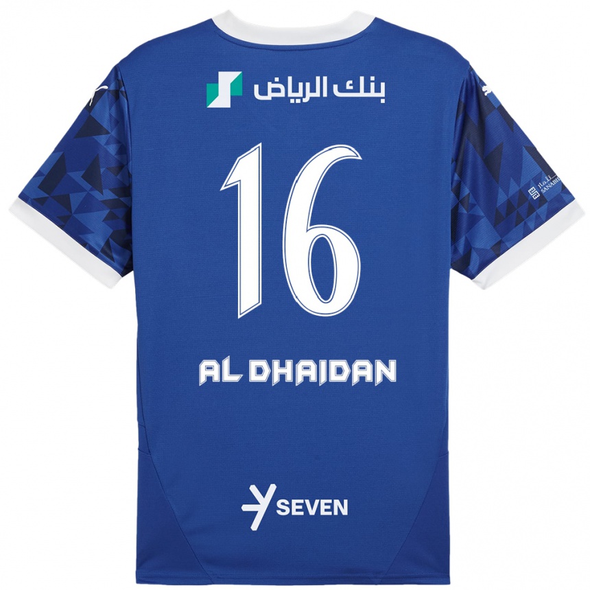 Kids Football Nadia Al-Dhaidan #16 Dark Blue White Home Jersey 2024/25 T-Shirt Za