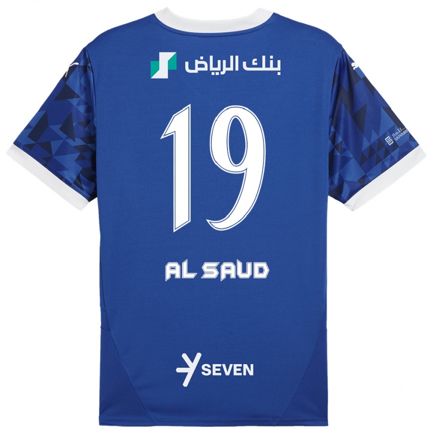 Kids Football Manal Al Saud #19 Dark Blue White Home Jersey 2024/25 T-Shirt Za