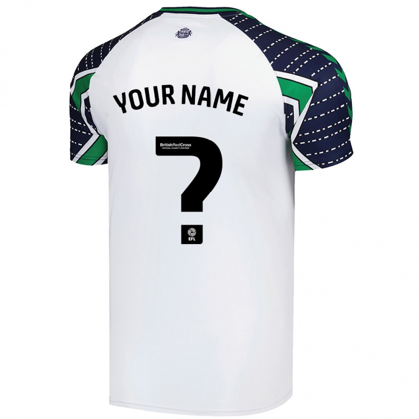 Kids Football Your Name #0 White Away Jersey 2024/25 T-Shirt Za