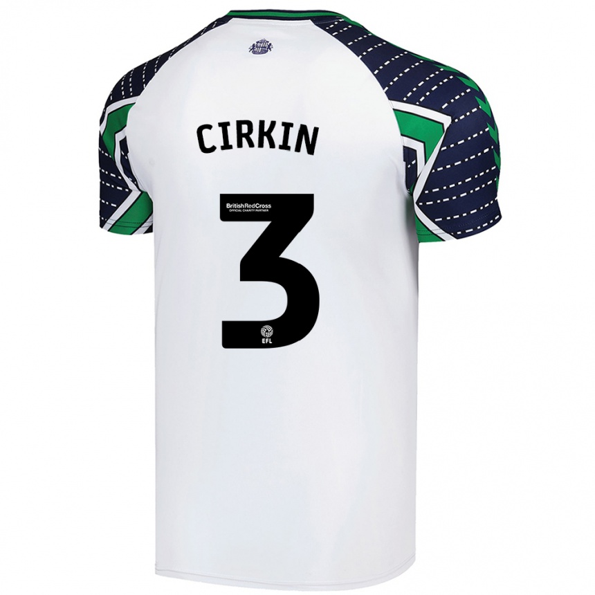 Kids Football Dennis Cirkin #3 White Away Jersey 2024/25 T-Shirt Za