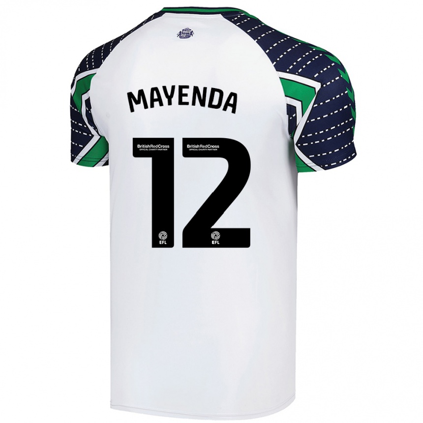 Kids Football Eliezer Mayenda #12 White Away Jersey 2024/25 T-Shirt Za