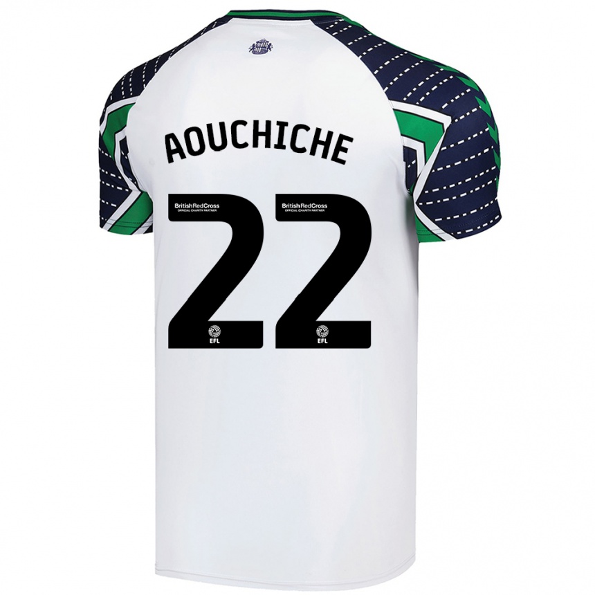 Kids Football Adil Aouchiche #22 White Away Jersey 2024/25 T-Shirt Za