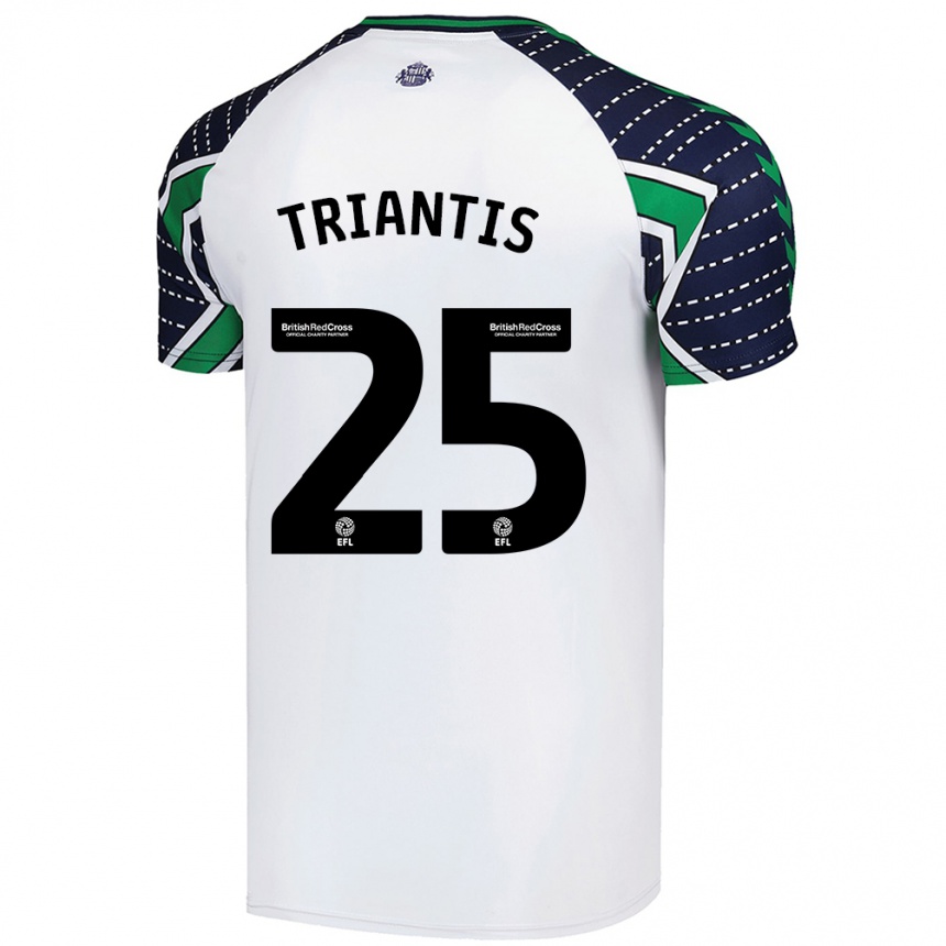 Kids Football Nectarios Triantis #25 White Away Jersey 2024/25 T-Shirt Za