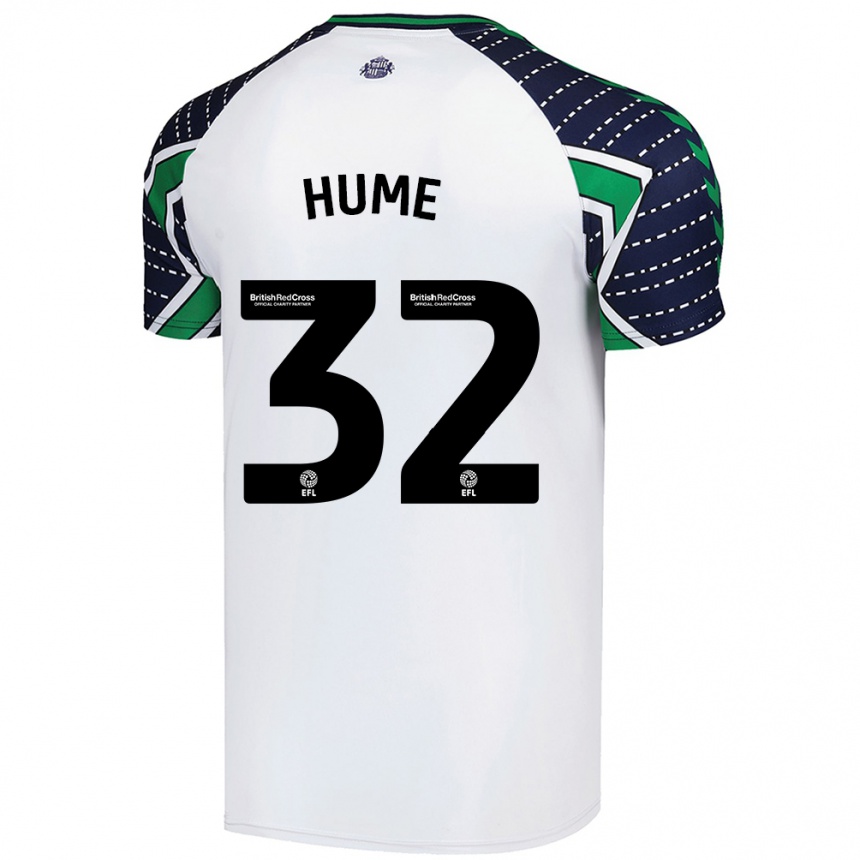 Kids Football Trai Hume #32 White Away Jersey 2024/25 T-Shirt Za