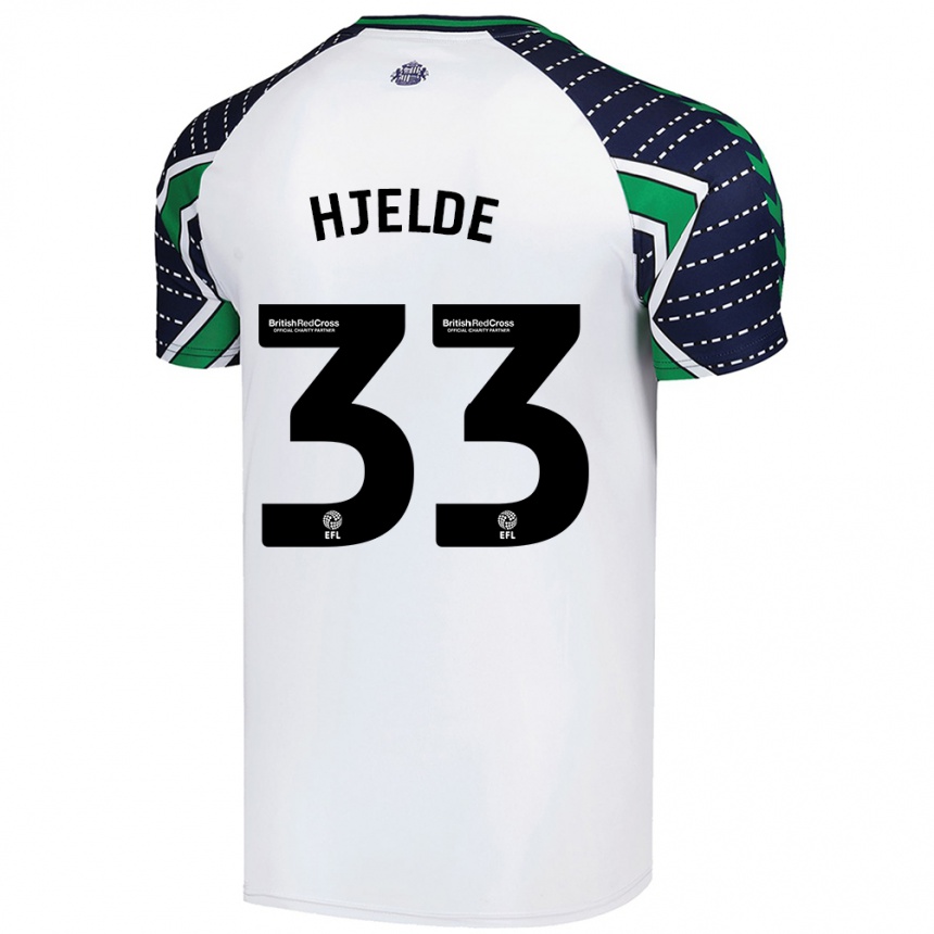 Kids Football Leo Fuhr Hjelde #33 White Away Jersey 2024/25 T-Shirt Za