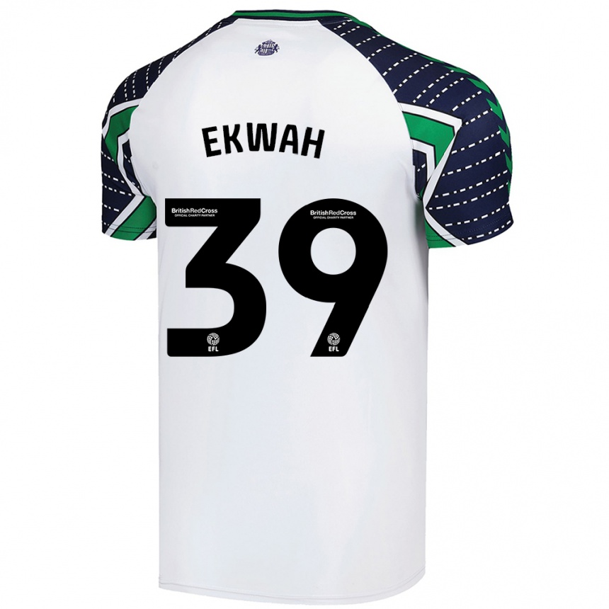 Kids Football Pierre Ekwah #39 White Away Jersey 2024/25 T-Shirt Za