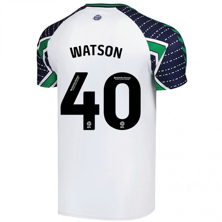 Kids Football Tom Watson #40 White Away Jersey 2024/25 T-Shirt Za