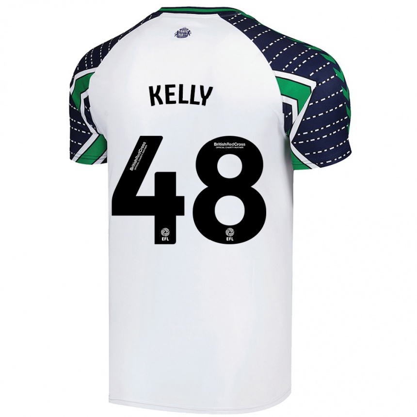 Kids Football Caden Kelly #48 White Away Jersey 2024/25 T-Shirt Za