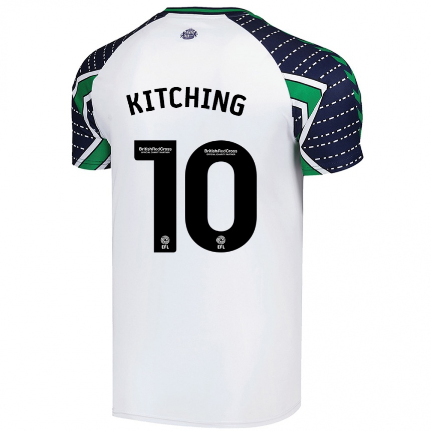 Kids Football Katie Kitching #10 White Away Jersey 2024/25 T-Shirt Za