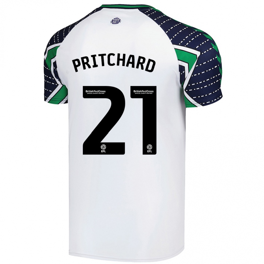 Kids Football Alex Pritchard #21 White Away Jersey 2024/25 T-Shirt Za