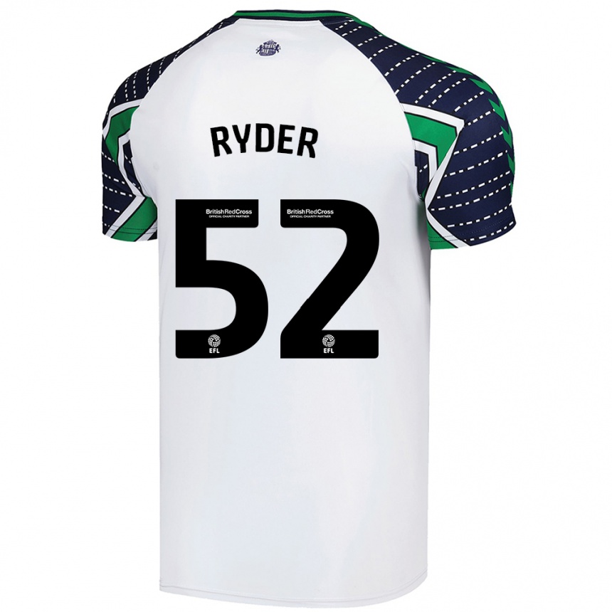 Kids Football Joe Ryder #52 White Away Jersey 2024/25 T-Shirt Za