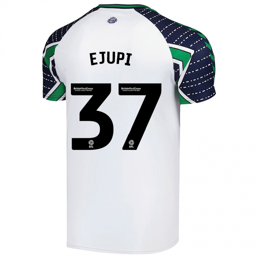 Kids Football Elizabeta Ejupi #37 White Away Jersey 2024/25 T-Shirt Za